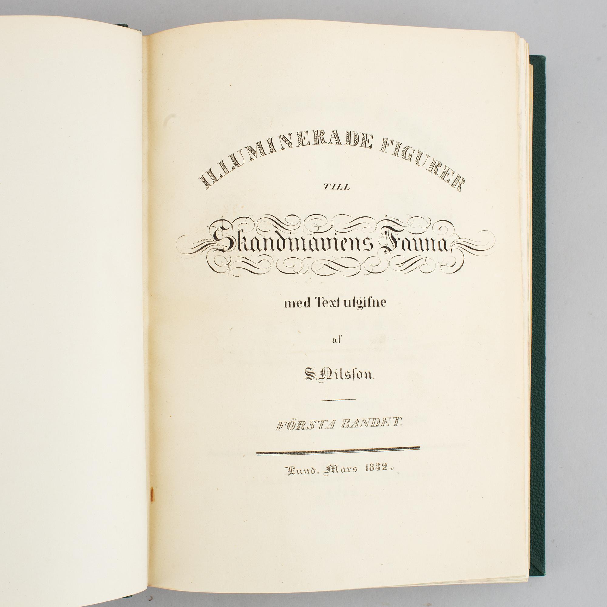 Med 200 litograferade zoologiska planscher, 1832-40, (2 vol).