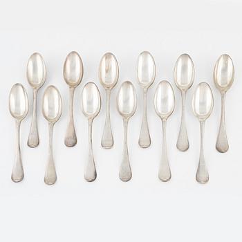 Twelve Swedish Silver Spoons, mark of Magnus Ljungqvist, Kristianstad 1799.