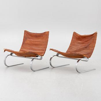 Poul Kjaerholm, a pair of "PK20" easy chairs, E Kold Christensen, Denmark, post 1968.