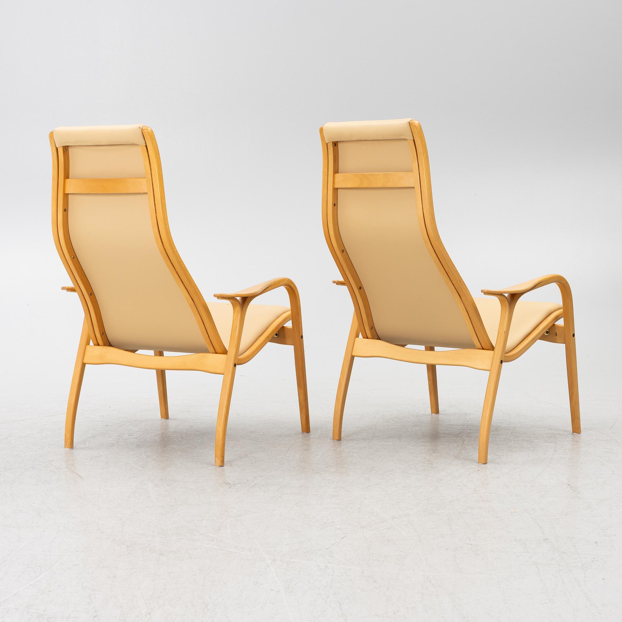 Yngve Ekström, Armchairs, a pair, "Lamino", Swedese, late 20th century.