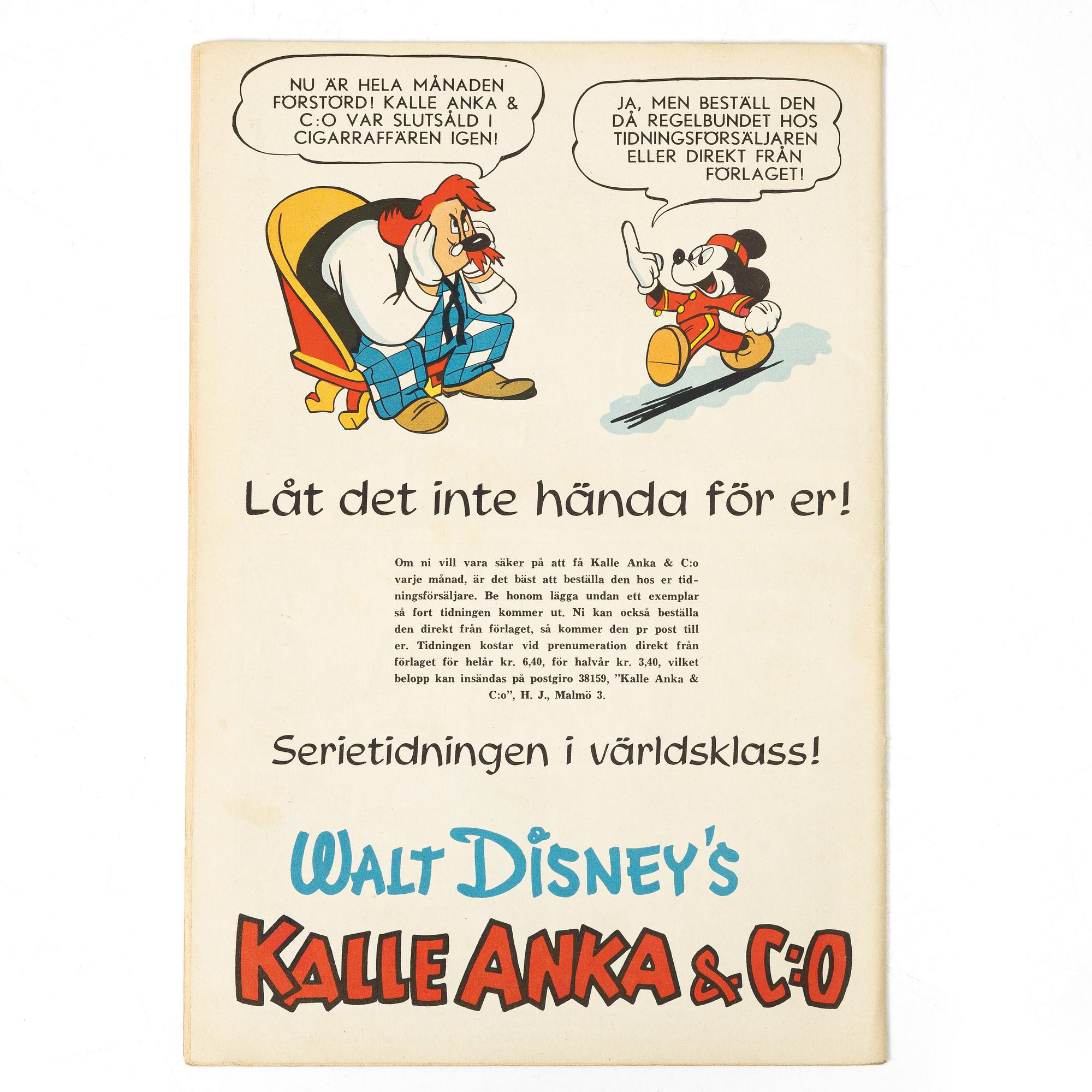 Comic book, Kalle Anka & Co, no. 12, 1949.