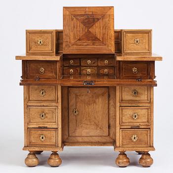 A Swedish Baroque 'knee-hole' writing desk, first part of the 18th century.