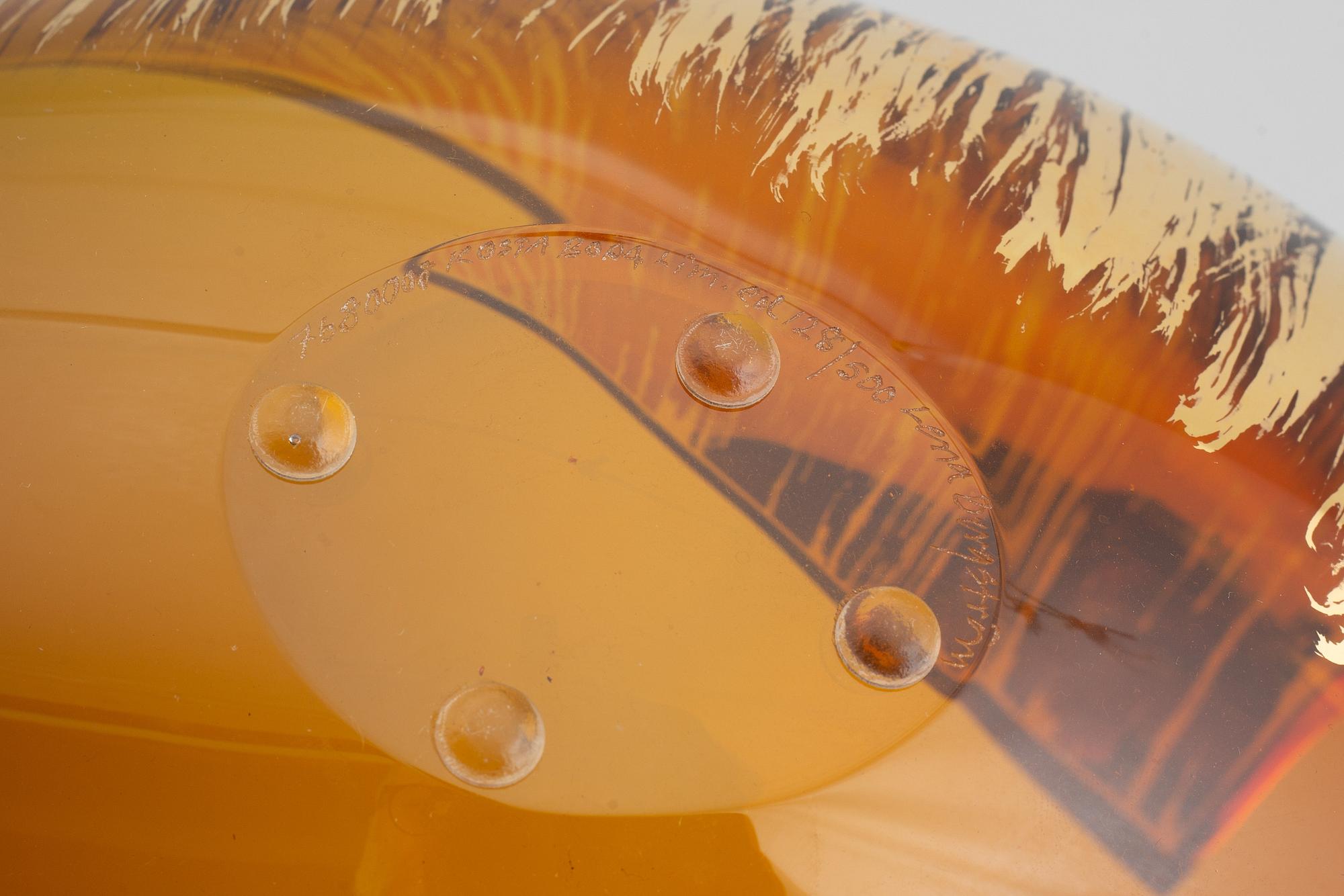 Lena Bergström, a 'Planets' glass sculpture/bowl from Kosta, Sweden. Signed and numbered 128/500.
