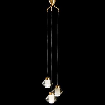 A pendant lamp designed by Stig Lindström, model 6060/3, 1960s.  Total height circa 134 cm.