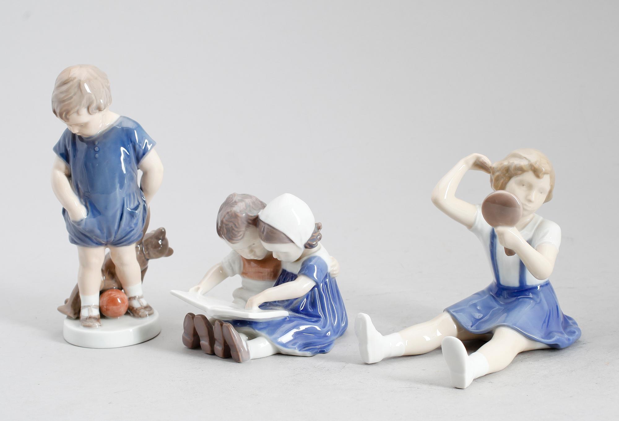 FIGURER, 3 st, porslin, Royal Copenhagen samt Bing & Gröndahl.