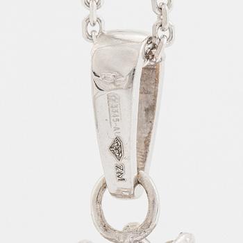 Garnet and brilliant cut diamond necklace.