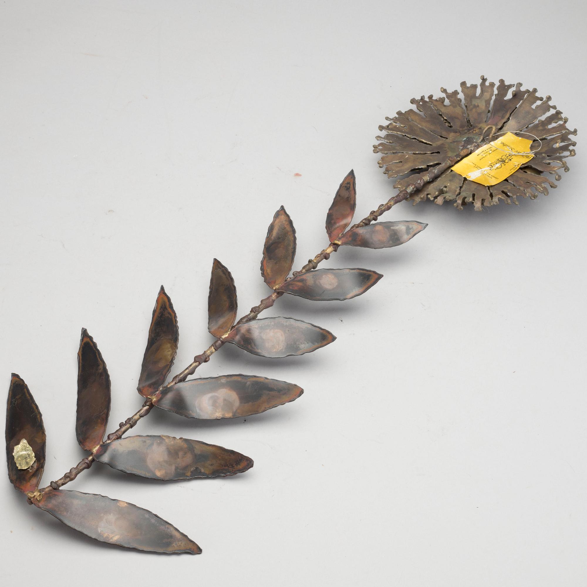 A second half of the 20th century bronze and metal sculpture, labeled Philrowe, Chicago. Signed and dated 1974.