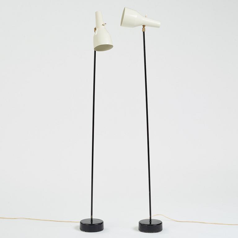 Hans Bergström, a pair of floor lights, model 563, Ateljé Lyktan, Sweden, 1950's.