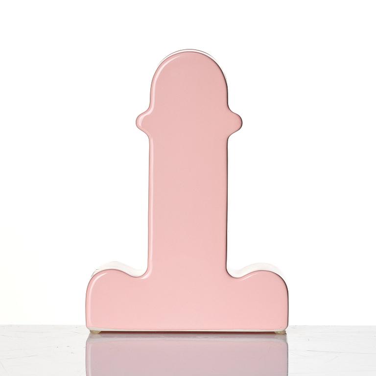 Ettore Sottsass, a 'Shiva' pink glazed ceramic vase, B.D Barcelona, Spain post 1973.