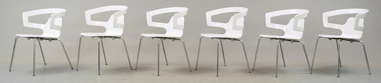 STOLAR, 6 st, "Contemporary stacking chair", Alfredo Häberli, Alias, 2000-tal.