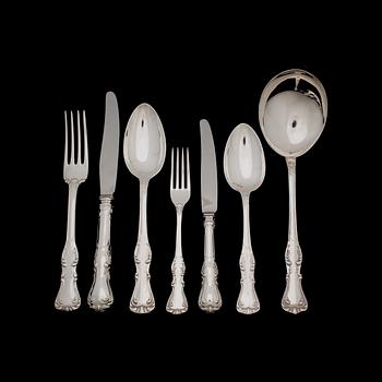 BESTICKUPPSÄTTNING, 49 delar, silver, "Prins Albert", GAB, total vikt c:a 2400 g.