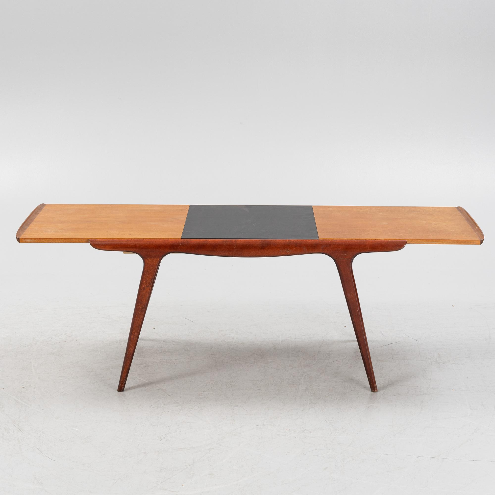 A teak veneered 'Expandette' coffee table, AB S Ljungqvists Möbelfabrik, Habo, 1950's.