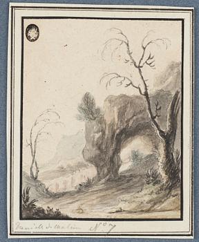 UNKNOWN ARTIST 17TH CENTURY. With text: 'Daniel de Malinas'. (2). Watercolour and inkwash 11.5 x 9.5 cm.