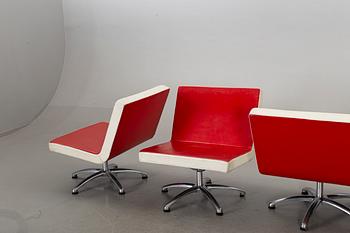 A SET OF 4 SWEDISH SWIVEL CHAIRS.