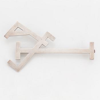 WIWEN NILSSON, a sterling silver m9onogram brooch from Lund, 1941.