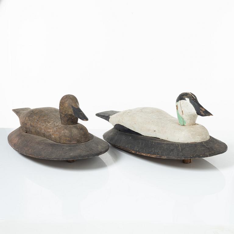 Two carved and painted duch decoys, circa 1900.