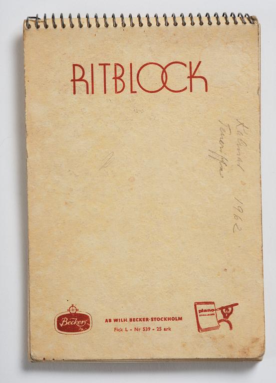 Lotte Laserstein, 4 skissböcker med blyertsteckningar.