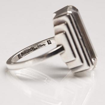 Wiwen Nilsson, a sterling and facet cut rock crystal ring, executed in Lund Sweden 1964.