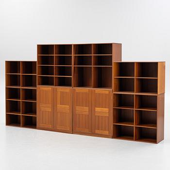 Mogens Koch, cabinets, a pair, and 6 shelves, "Byggereolen", Rud Rasmussens Snedkerier. Denmark, second half of the 20th century.