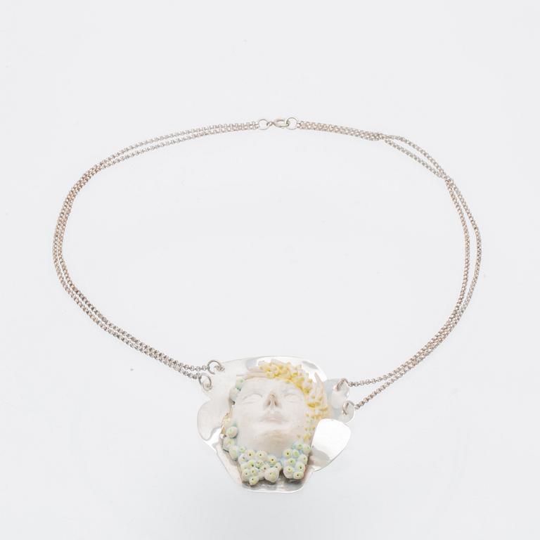 Berit Johansson and Lasse Frisk, necklace silver and ceramic.