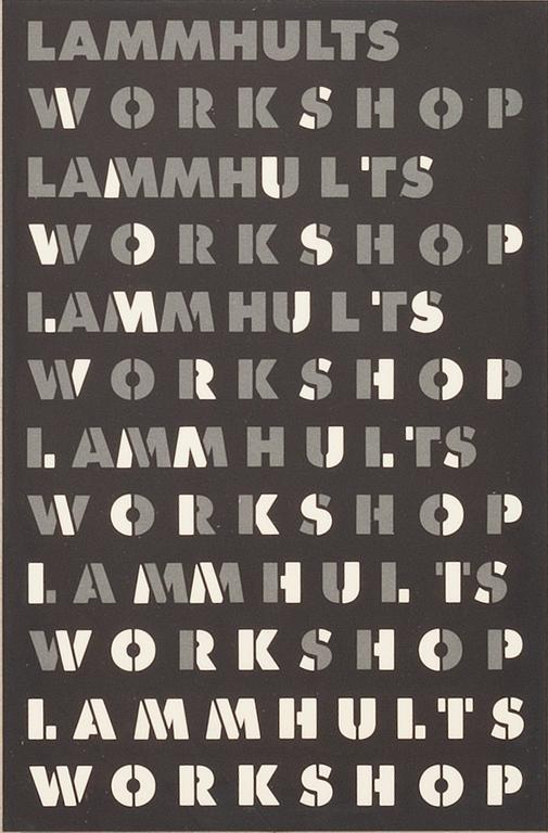 SKISS TILL AFFISCH, "Lammhults Workshop". Formgivare Hc Ericson.