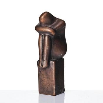 Lisa Larson, Skulptur ”Tänkaren", patinerad brons, Galleri Scandia, efter 1978, ed. 586/999.