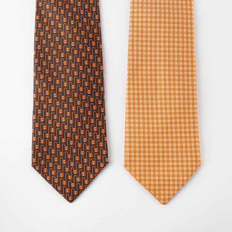 Hermès, two silk ties.