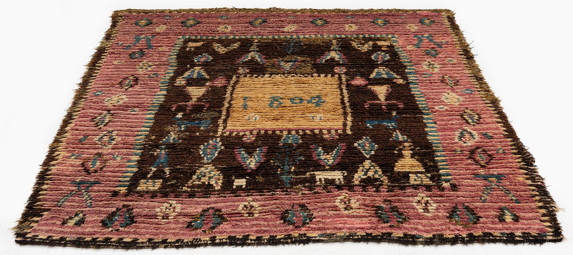 Täcke, dubbelrya, Sverige/Finland, daterad 1804.