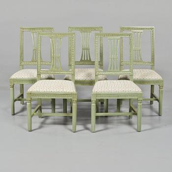 STOLAR, 5 st, snarlika, gustavianskt stil, Lindome, 1900-talets första del.