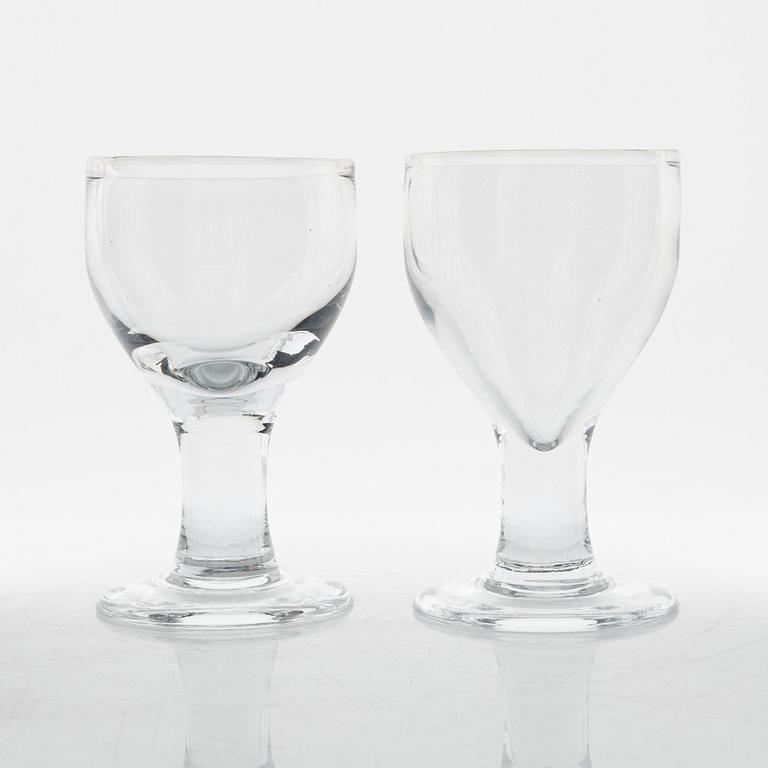 Signe Persson-Melin, eleven 'Ruben' wine glasses, Boda, Sweden, second half of the 20th century.