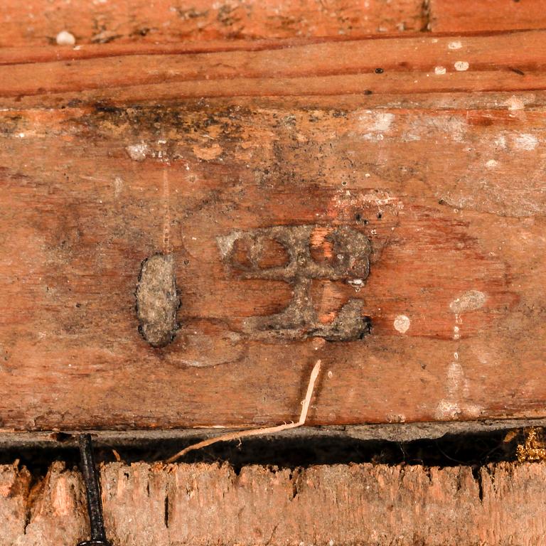 SPEGEL, rokoko, otydligt signerad, Stockholms hallstämpel 1779.