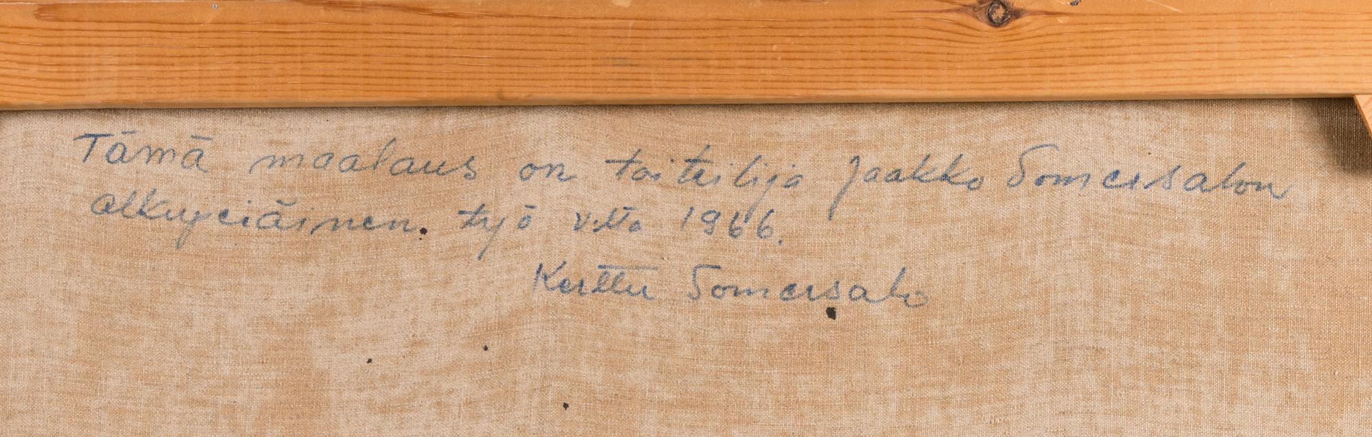 JAAKKO SOMERSALO, oil on canvas, a tergo certification.