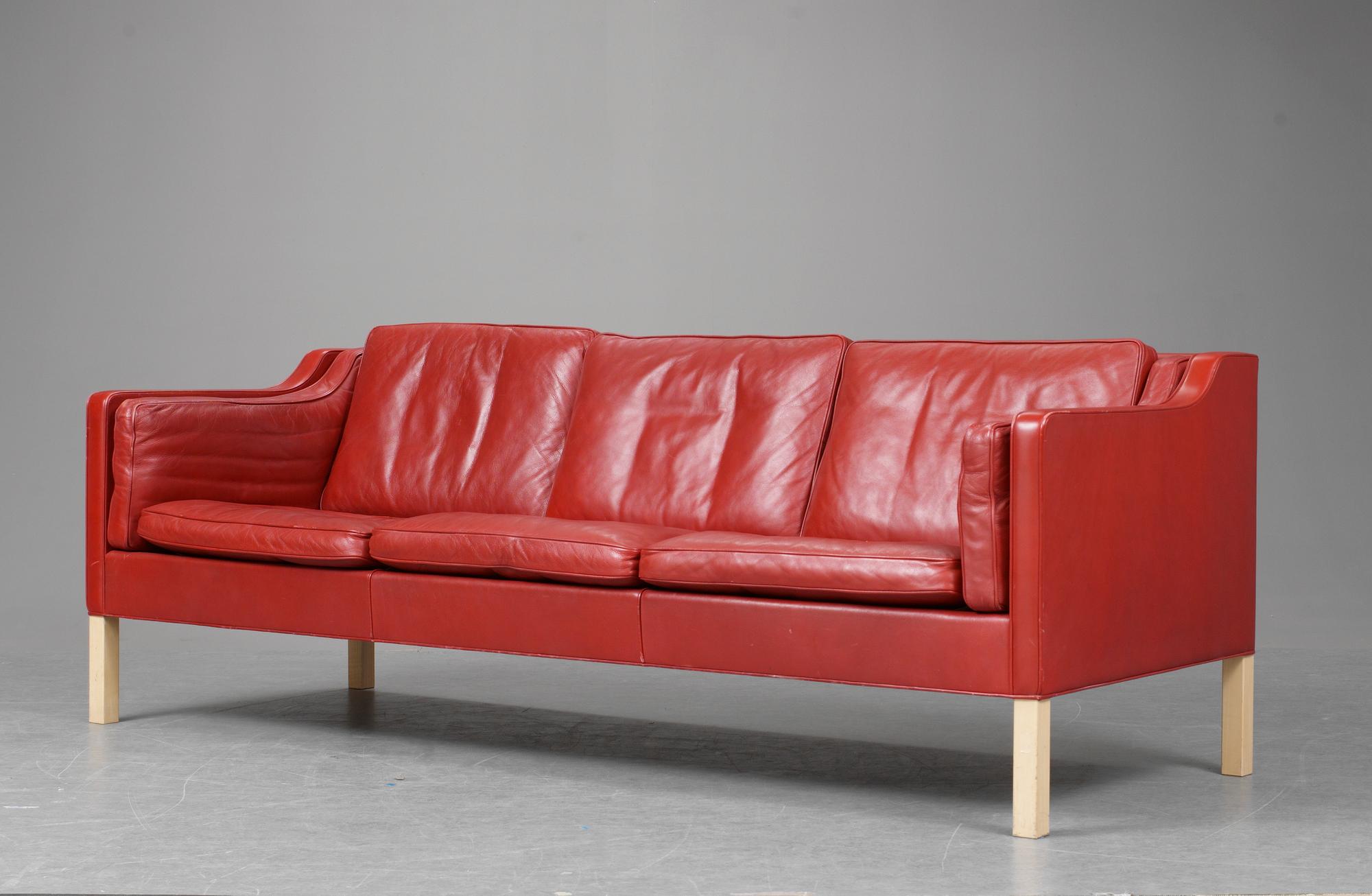 A Borge Mogensen three seated sofa, Fredericia Stolefabrik, Denmark.