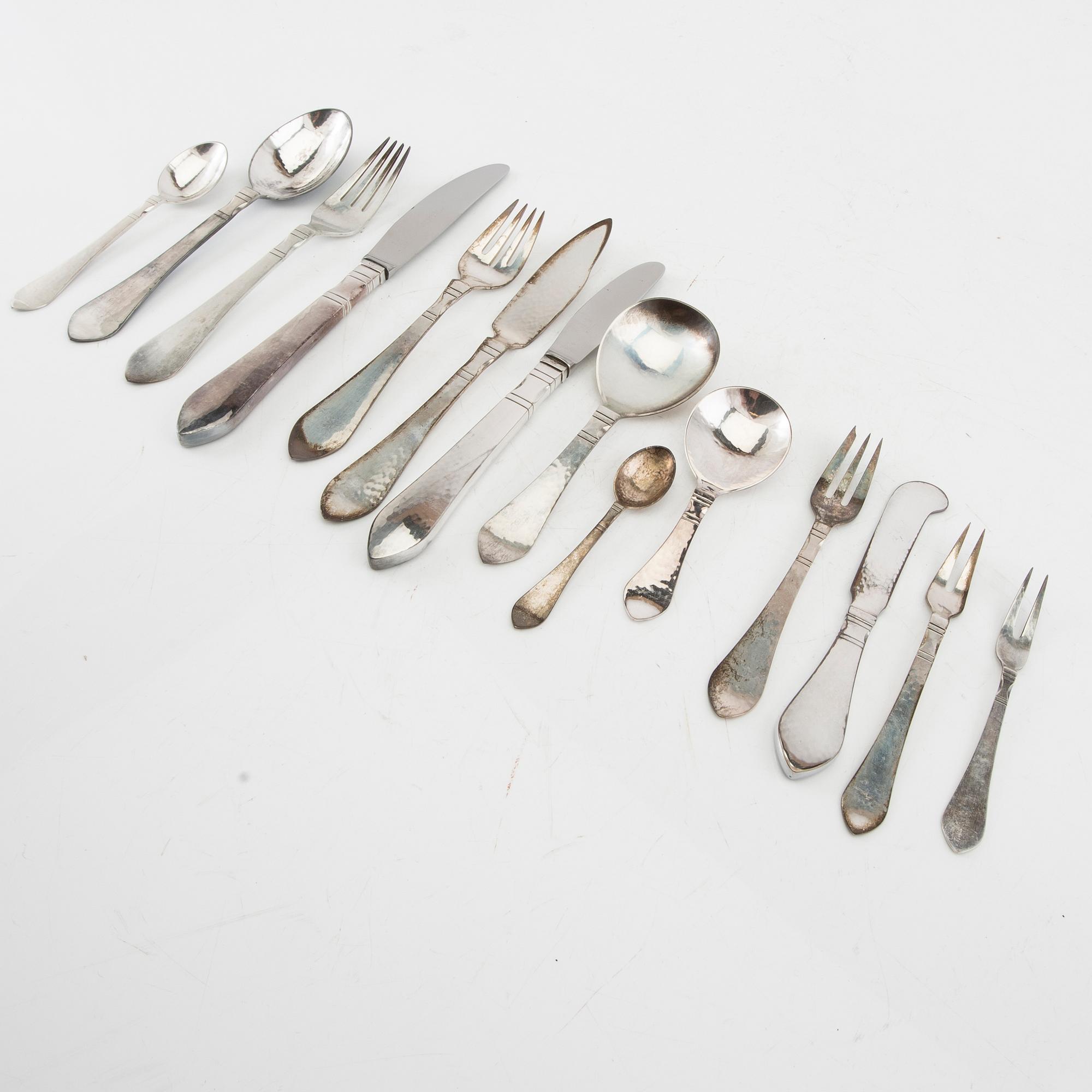 Georg Jensen cutlery 110 dlr Antik Continental silver Denmark after 1945. Bukowskis