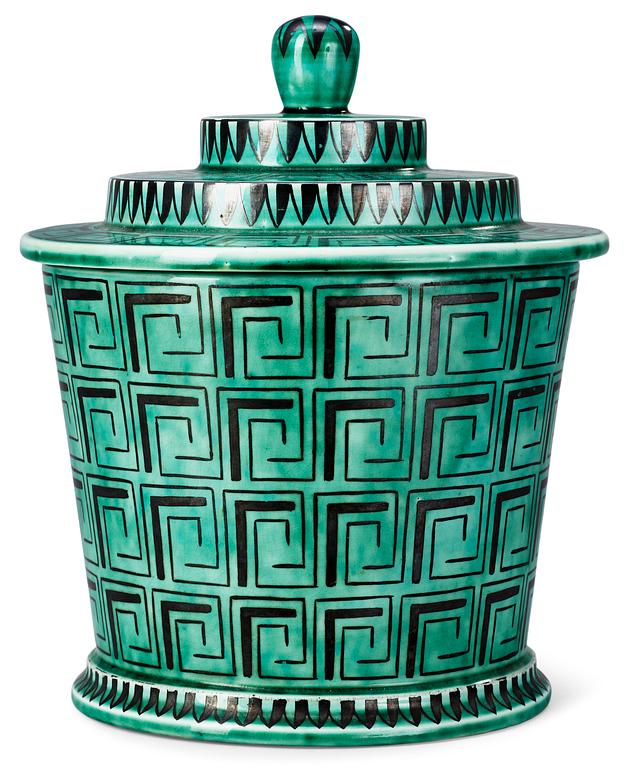 A Wilhelm Kåge 'Argenta' creamware tobacco jar, Gustavsberg 1930's.
