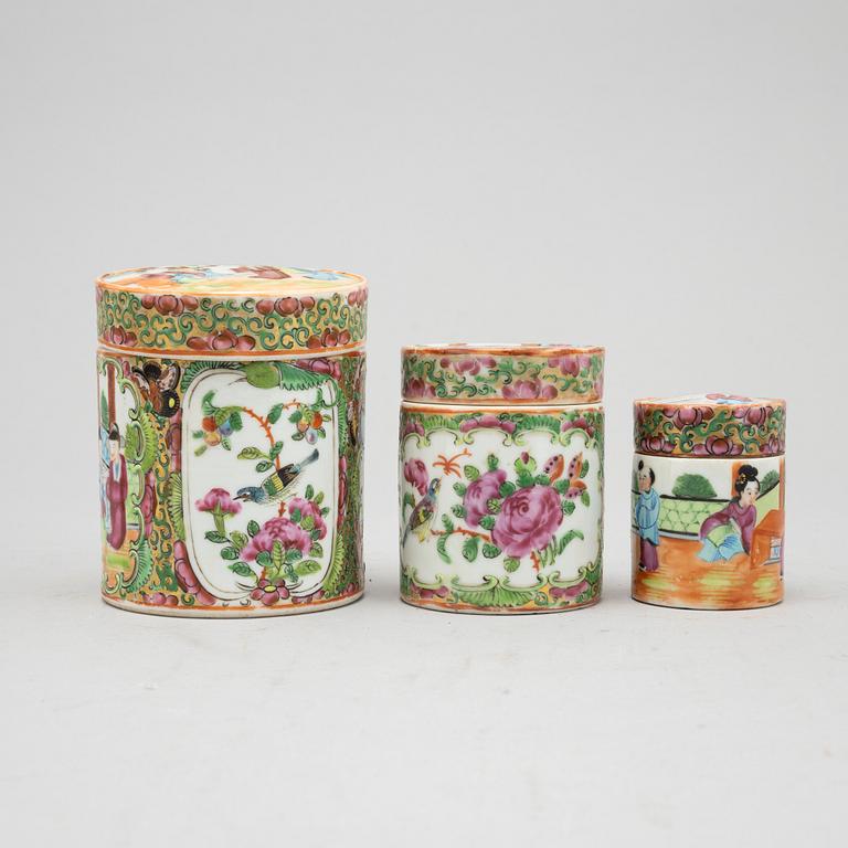 Parti porslin, sex delar, Kina, Kanton, 1800-tal samt1900-tal.