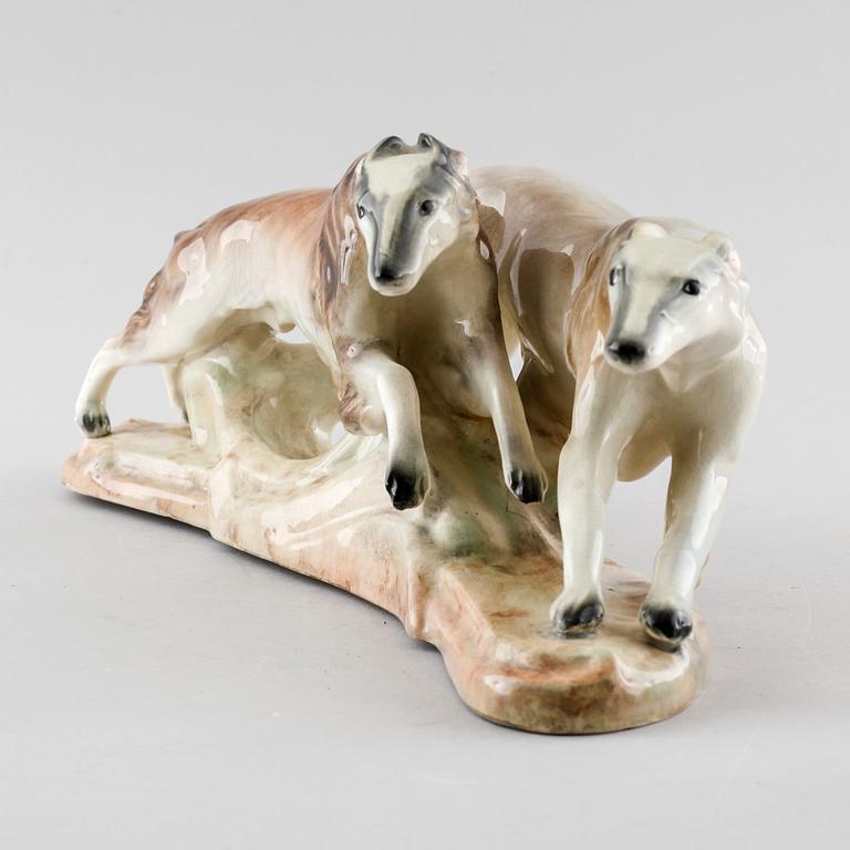 A 1940/1950s earthenware figurine by Marcel Goldscheider for Myott, England.