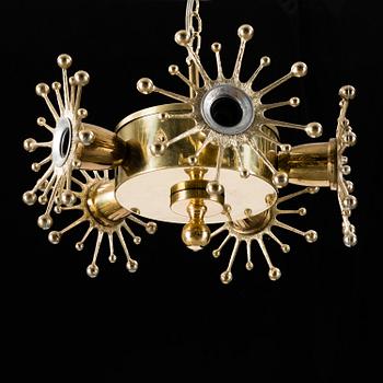 A 1960's/70's brass ceiling lamp.