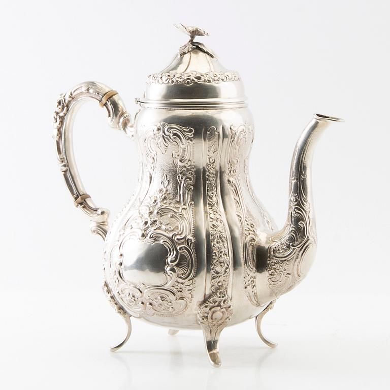 Coffee pot silver Rococo style 20th century.