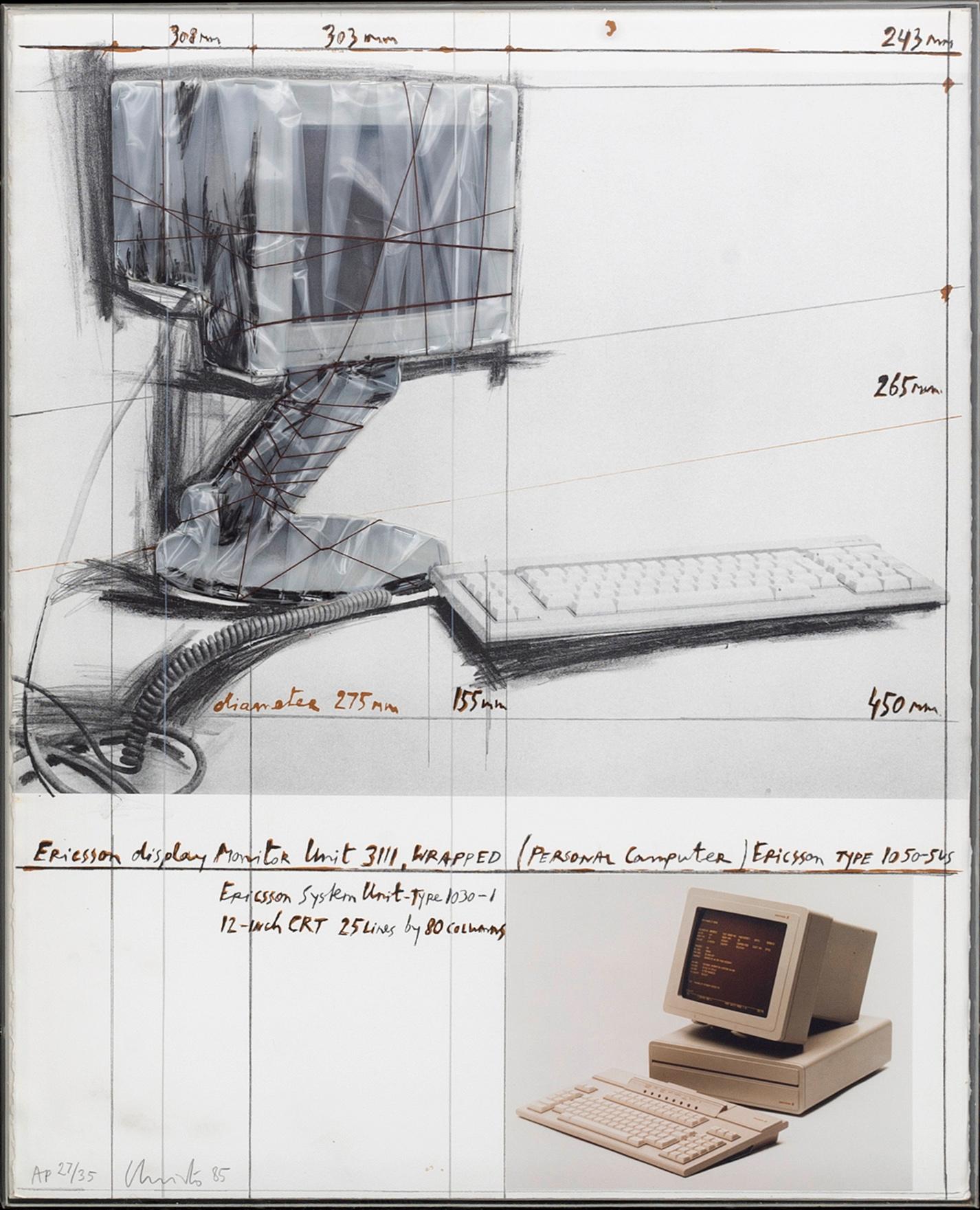 CHRISTO & JEANNE-CLAUDE, screenprint and collage, 1985, signed in pencil and numbered AP 27/35.
