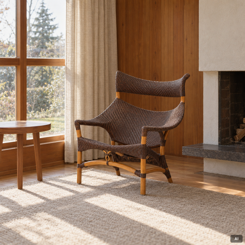 Yuzuru Yamakawa, A pair of 'CL-261' armchairs, Yamakawa Rattan Japan Inc, 2000s.