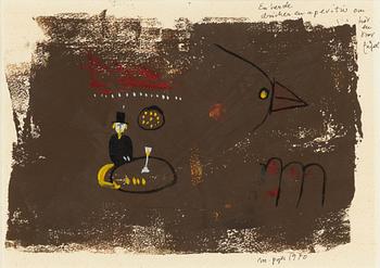 Madeleine Pyk, "En herde dricker en aperitiv och hör en stor fågel".