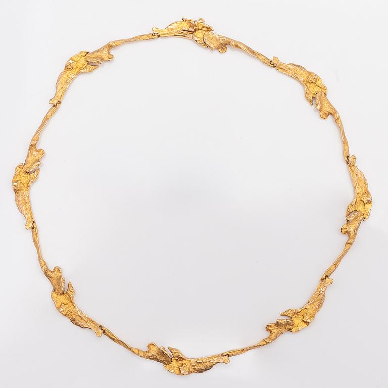 BJÖRN WECKSTRÖM. A 14K gold collier, 'Orchid Psychedelic'. Lapponia 1968.