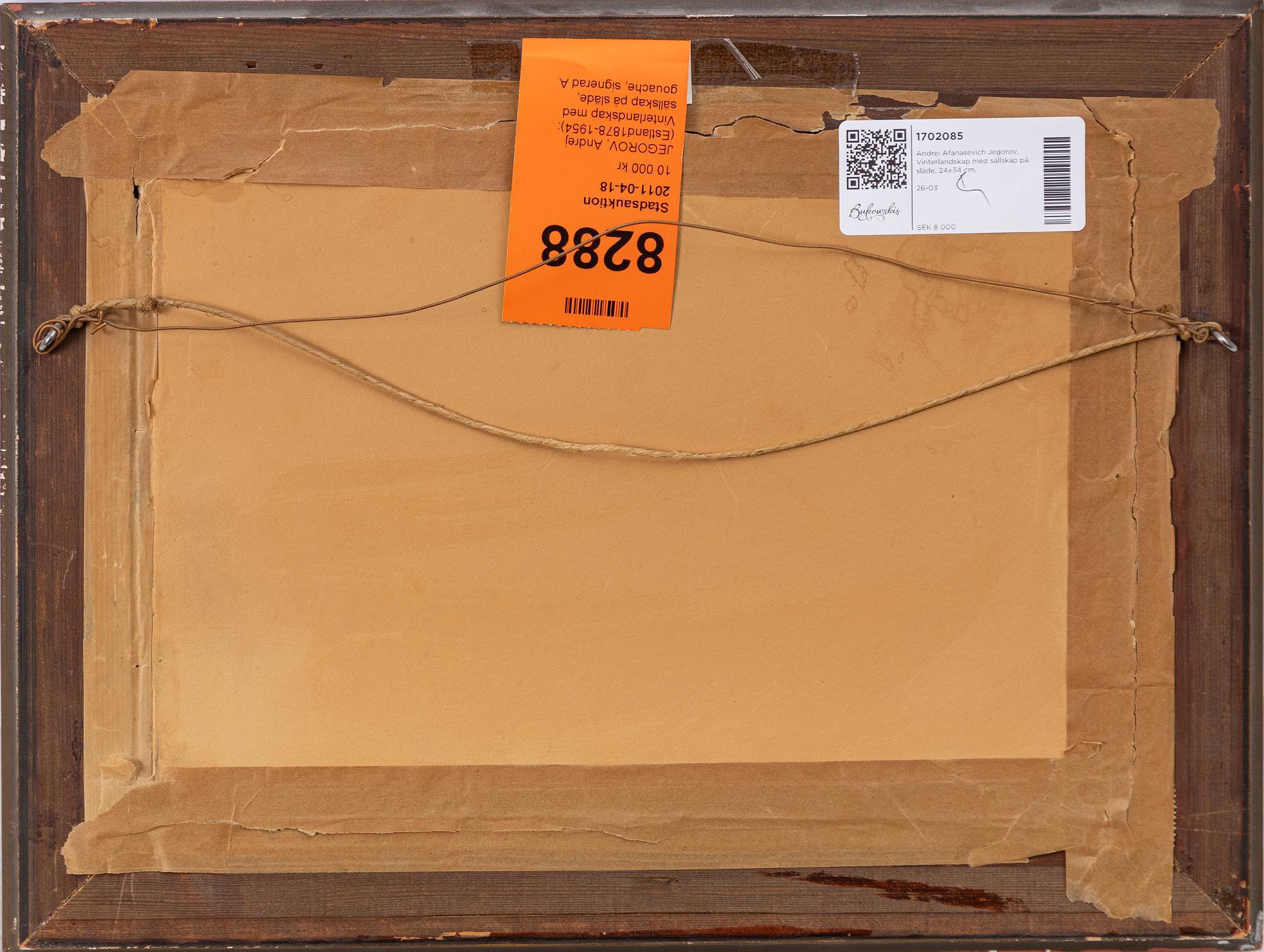 Andrei Afanasevich Jegorov, Winter landscape with company on a sleigh.