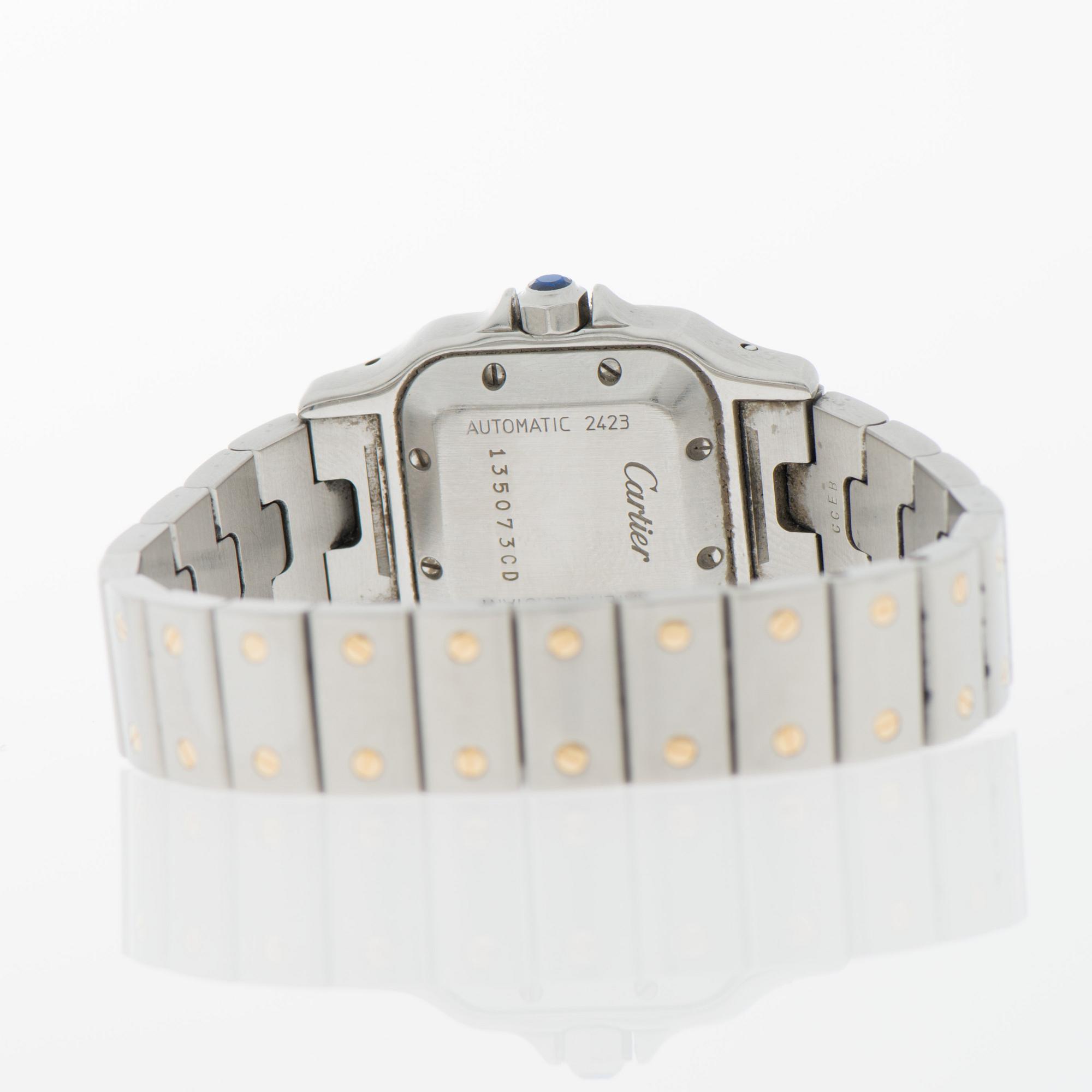 CARTIER, Santos, rannekello, 24 x 24 mm.