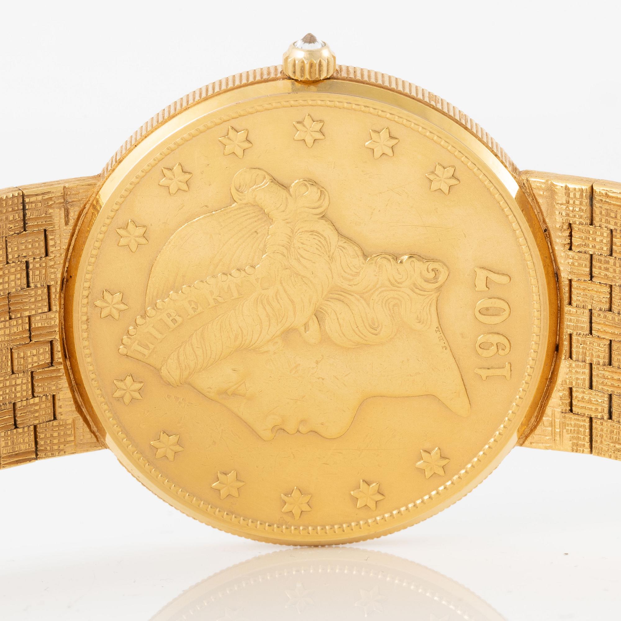 Corum, Coin Watch, "Twenty Dollars 1907", ca 1980.