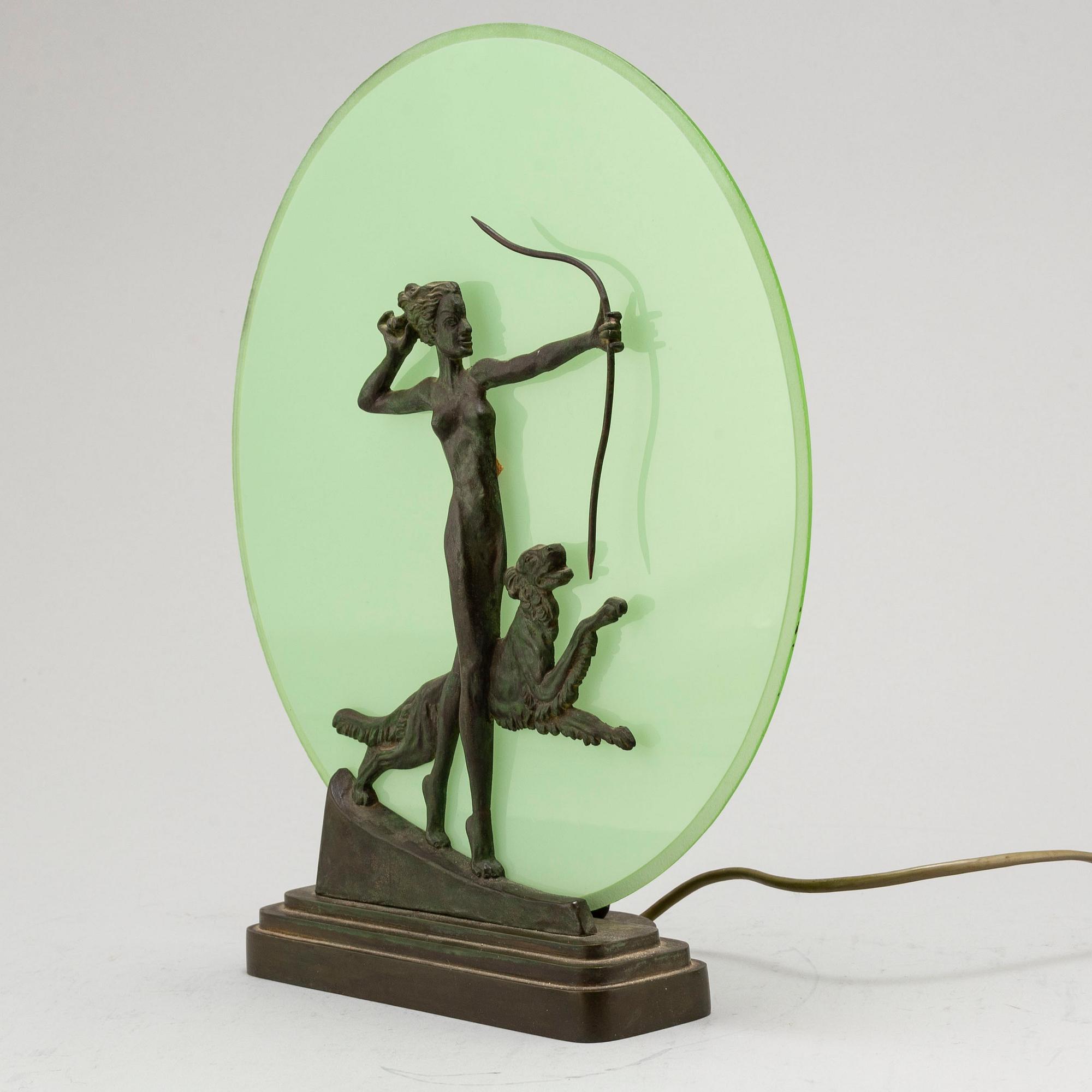 A 1930s art déco table light.