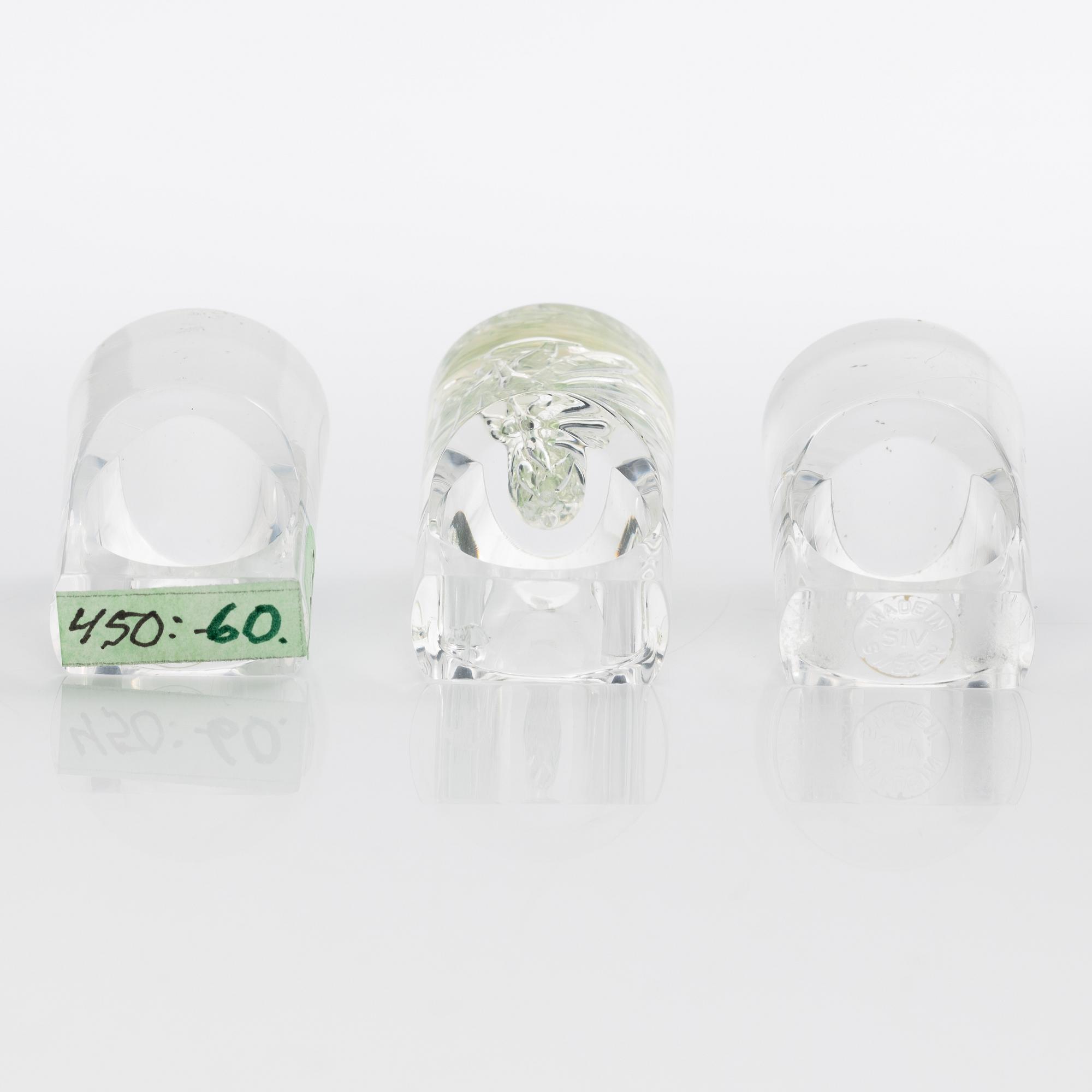 Siv Lagerström, tre ringar akrylplast, 1970-tal.