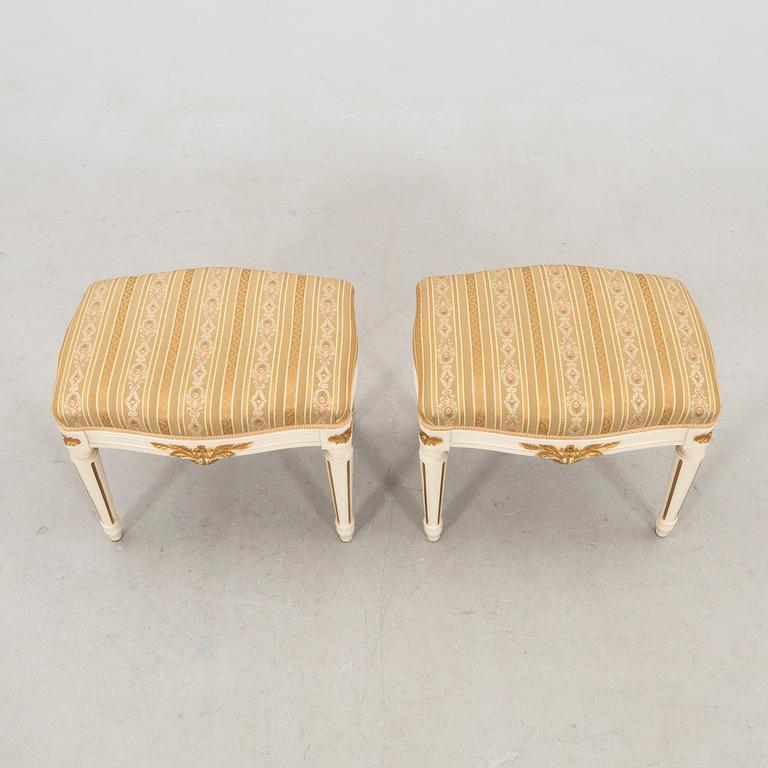 Taburetter ett par Gustaviansk stil Johan Ekman 1900-talets andra hälft.