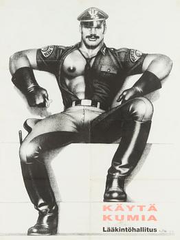 Tom of Finland (Touko Valio Laaksonen), juliste, "Käytä Kumia", 1980-luku.